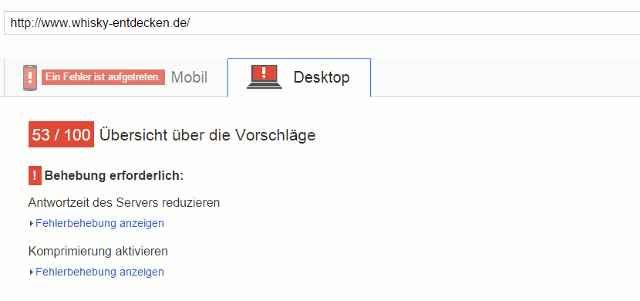 Pagespeed Whisky