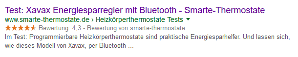 Produktbewertung Snippet