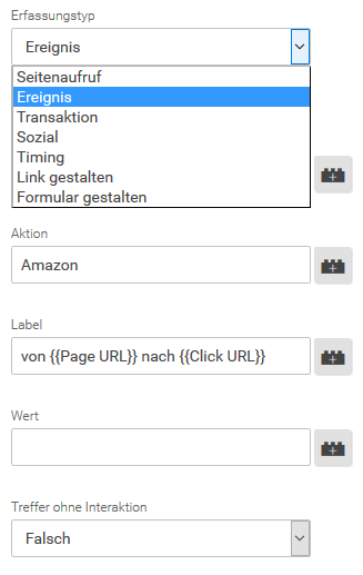 Tag Manager Erfassungtyp