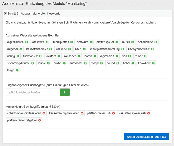 Keywords ermitteln