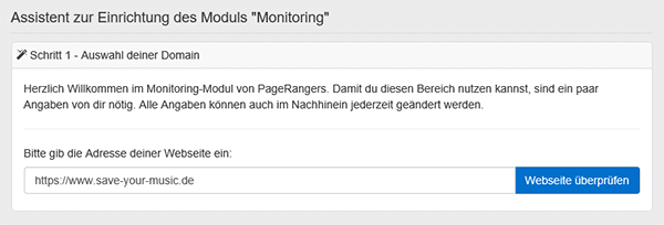 Auswahl der Domain