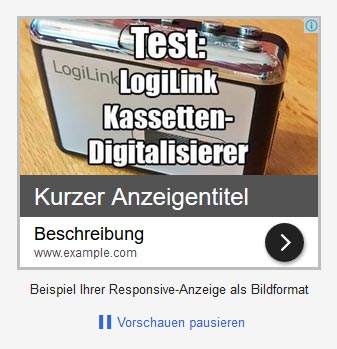 Responsive Aanzeige als Vorschau