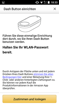 Amazon App Dash Button Einrichtung