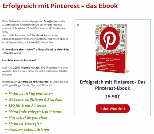 Landingpage mit Shop-Widget