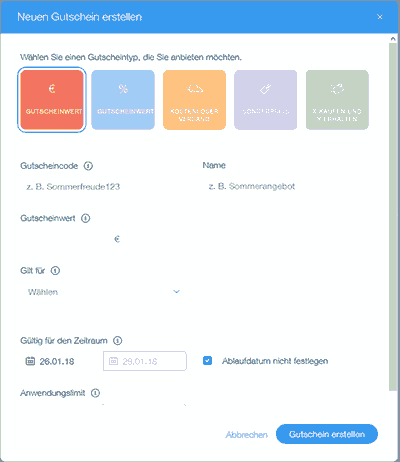 Wix Gutschein