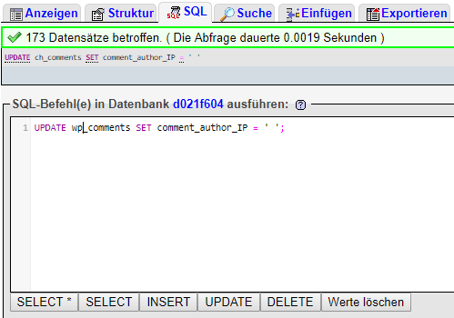 Kommentar-IPs aus WordPress entfernen