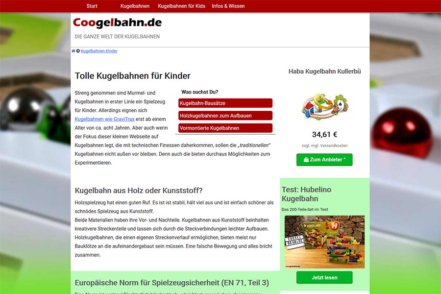 Coogelbahn.de - Die ganze Welt der Kugelbahnen