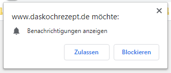 Chrome Push-Benachrichtungsfenster